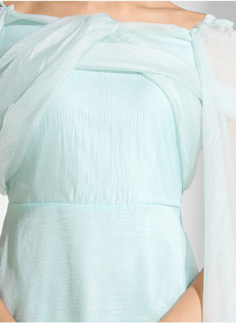 Namshi x Off Shoulder Dress With Drapped Sleeve