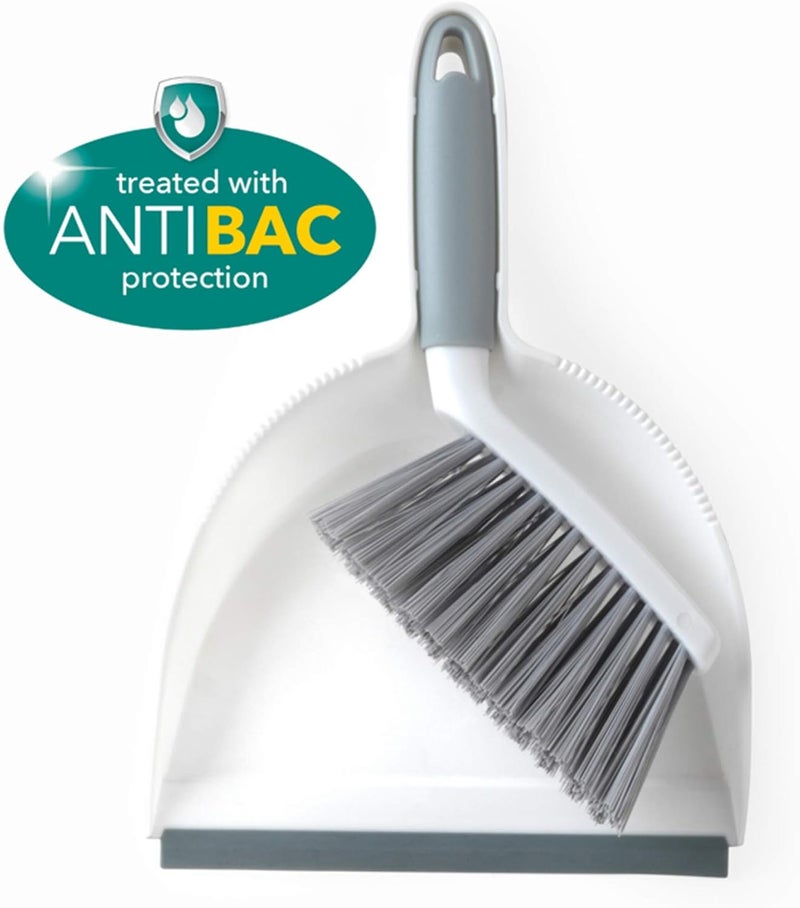 Beldray LA082664UFEU7 Antibac Dustpan & Brush - Scratch Free Bristles, Flexible Rubber Lip, Clean Worktops, Desks & Hard Floors, Compact Storage, Suitable For Small Homes, Caravans & Motorhomes - Image 4