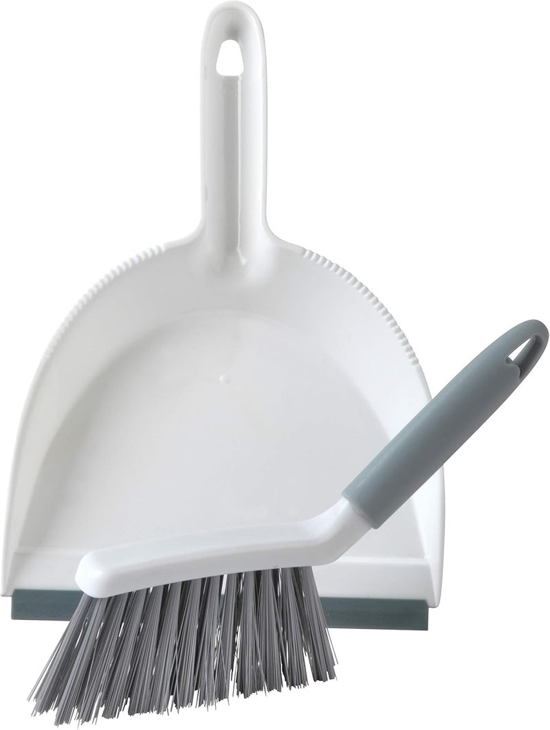 Beldray LA082664UFEU7 Antibac Dustpan & Brush - Scratch Free Bristles, Flexible Rubber Lip, Clean Worktops, Desks & Hard Floors, Compact Storage, Suitable For Small Homes, Caravans & Motorhomes - Image 1