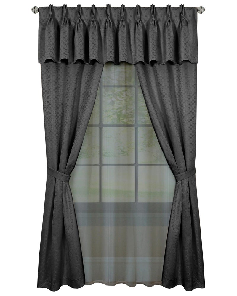 ACHIM Claire Light Filtering Window Shades, Window in a Bag â€“ Attached 6-Piece Set - 55 Inch W, 63 Inch L (Charcoal) - Polyester Curtain Drape for Kitchen, Living, Dining Room Home Decor - Image 1
