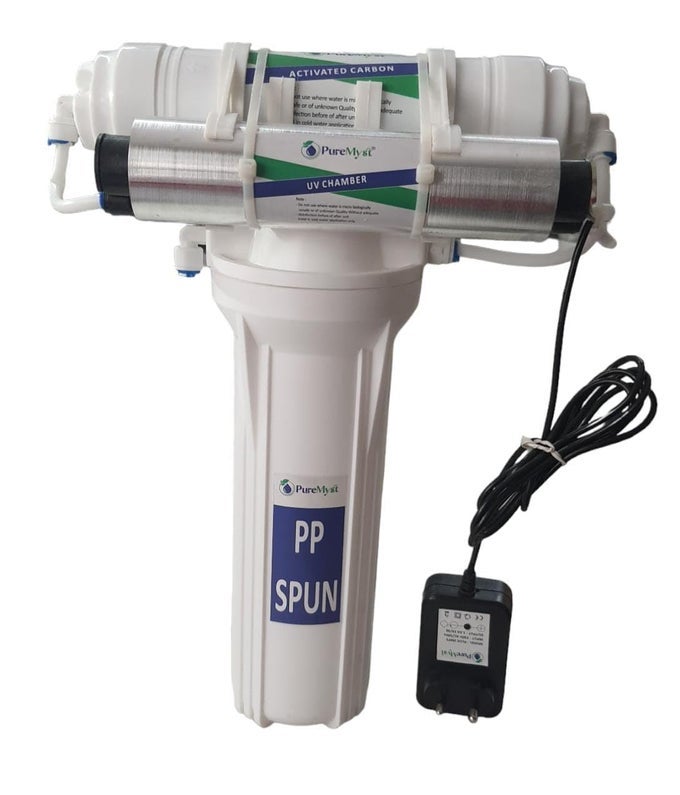 3 STAGE GRAVITY BASE FILTER WITHOUT RO FOR MUNICIPAL WATER WITH ACTIVE CARBON UV WATER PURIFIER