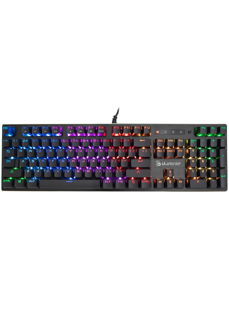 Bloody - Light Strike RGB Gaming Keyboard B820R, Dual Colour Keycaps, Spill Resistant, Adjustable Backlights, 6 RGB Lighting Effects, Self-Customize RGB, Zero-Lag Response, Linear and Smooth, Grey - Image 1