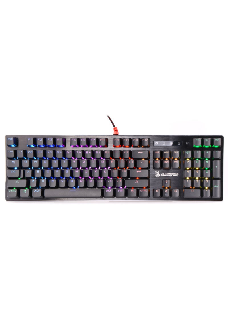 Bloody - Light Strike RGB Gaming Keyboard B820R, Dual Colour Keycaps, Spill Resistant, Adjustable Backlights, 6 RGB Lighting Effects, Self-Customize RGB, Zero-Lag Response, Linear and Smooth, Grey - Image 1