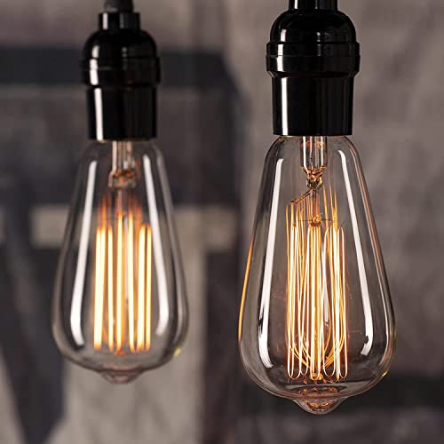 Desidiya Edison Tungsten Filament Antique Glass Light Bulbs Vintage Base E27 Bulb Yellow Light For Home Decoration Living Room/Hall/Balcony/Restaurant Bar Lighting (Pack Of 6), Incandescent - Image 5