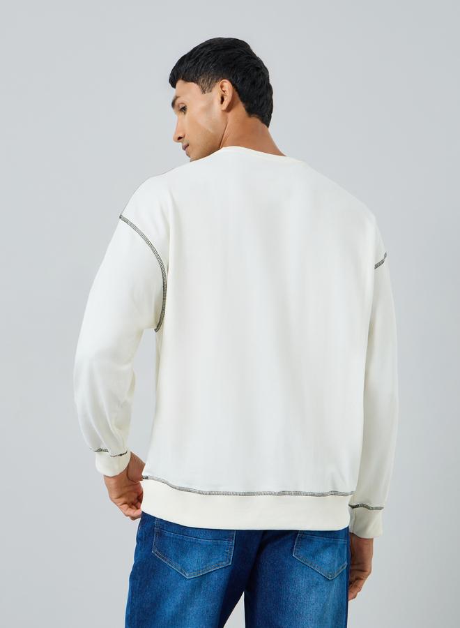 Styli Men Cream Tokyo Print Terry Sweatshirt - Image 5