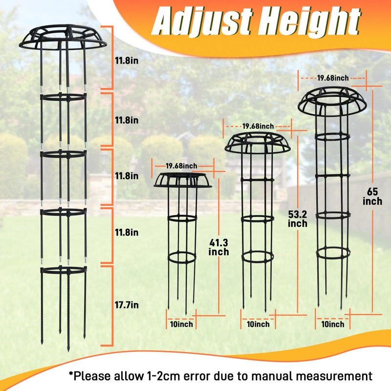 Anothera 65 Inch Garden Trellis for Climbing Plants Outdoor, Mushroom Top Trellis for Potted Plants, Vines, Roses, Clematis, and Vegetables, Plant Trellis Support 2 Pack - Image 2