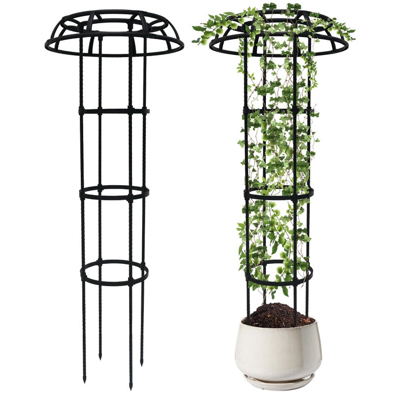 Anothera 65 Inch Garden Trellis for Climbing Plants Outdoor, Mushroom Top Trellis for Potted Plants, Vines, Roses, Clematis, and Vegetables, Plant Trellis Support 2 Pack - Image 1