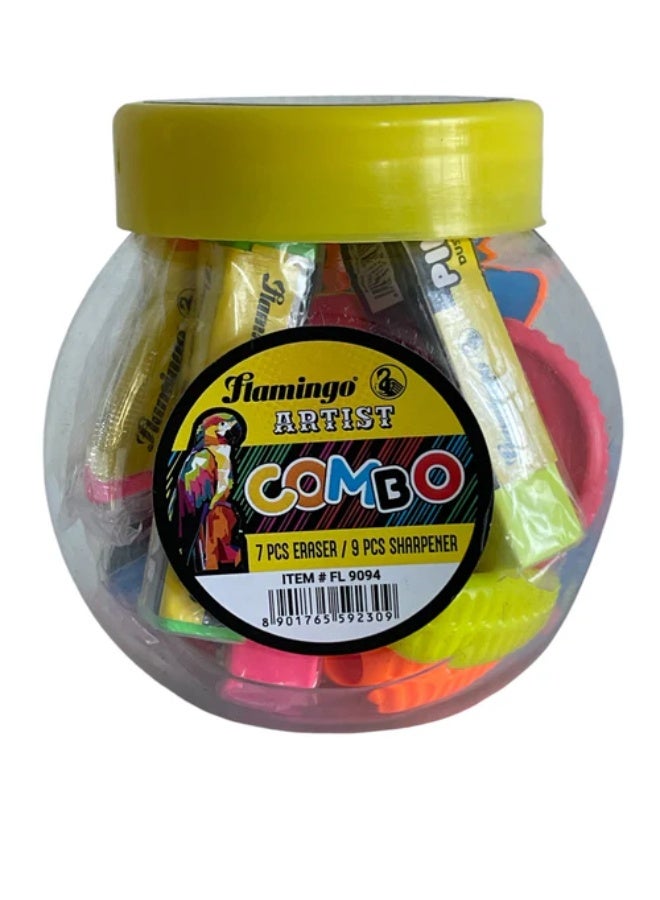 Flamingo Eraser &Sharpener Set