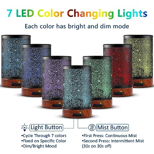 EQUSUPRO Aromatherapy Essential Oil Diffuser 150ml- Electric Cool Mist Aroma Diffuser with Intermittent Mode, Auto Shut-Off Protection, 7 Colors Changing LED Light for Home Office Decor & Gift (Sea) - Image 2
