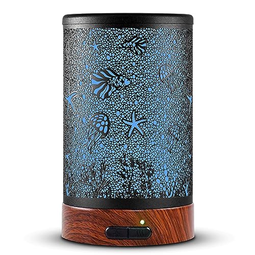 EQUSUPRO Aromatherapy Essential Oil Diffuser 150ml- Electric Cool Mist Aroma Diffuser with Intermittent Mode, Auto Shut-Off Protection, 7 Colors Changing LED Light for Home Office Decor & Gift (Sea) - Image 1
