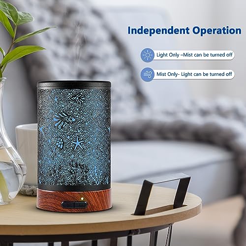 EQUSUPRO Aromatherapy Essential Oil Diffuser 150ml- Electric Cool Mist Aroma Diffuser with Intermittent Mode, Auto Shut-Off Protection, 7 Colors Changing LED Light for Home Office Decor & Gift (Sea) - Image 4