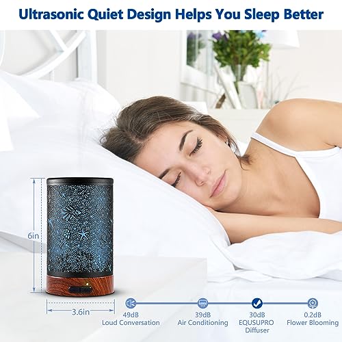 EQUSUPRO Aromatherapy Essential Oil Diffuser 150ml- Electric Cool Mist Aroma Diffuser with Intermittent Mode, Auto Shut-Off Protection, 7 Colors Changing LED Light for Home Office Decor & Gift (Sea) - Image 5