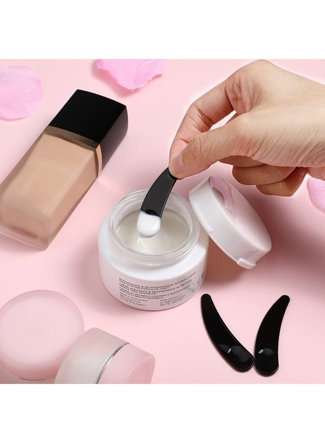 Beaupretty 50Pcs Mini Disposable Makeup Spatulas,Facial Cream Mask Spoon Cosmetic Plastic Spatulas Scoops Mask Tip Spatulas (Black) - Image 4