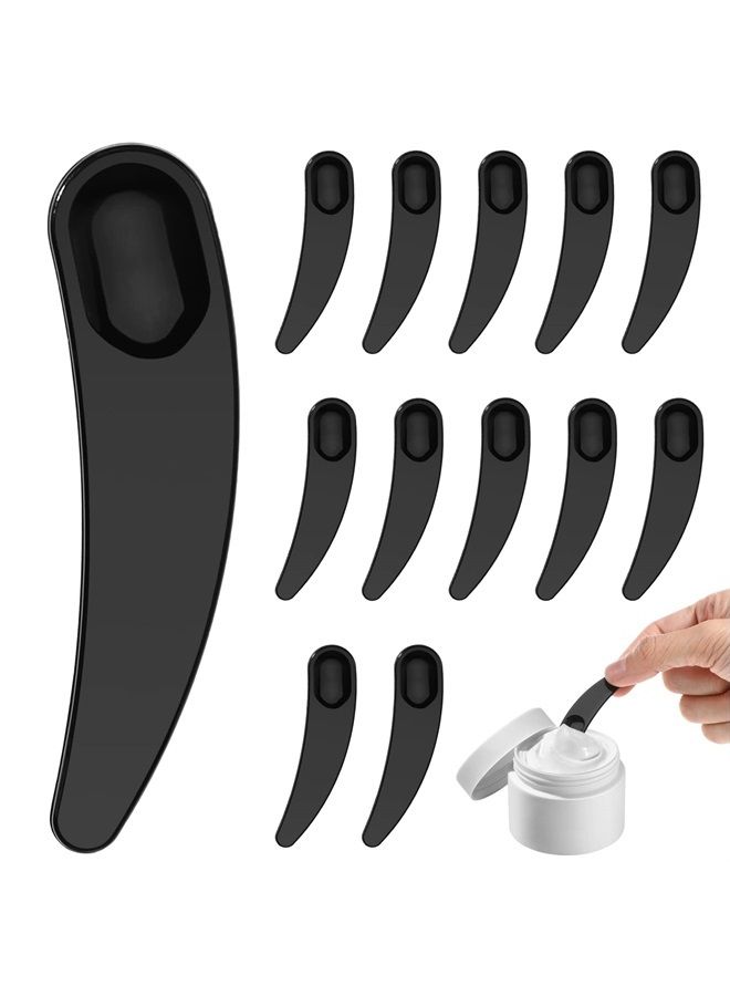 Beaupretty 50Pcs Mini Disposable Makeup Spatulas,Facial Cream Mask Spoon Cosmetic Plastic Spatulas Scoops Mask Tip Spatulas (Black) - Image 1