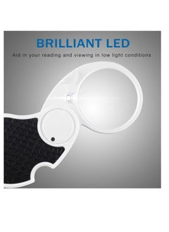 Excefore 5X Magnifying Glass with Light, LED Handheld Pocket Magnifier Small Illuminated Folding Hand Held Lighted Magnifier for Reading Jewellers Jewellery Coins Hobby Travel Inspection Crafts(45 Mm Diameter)  - Image 4