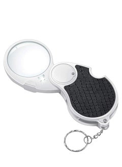 Excefore 5X Magnifying Glass with Light, LED Handheld Pocket Magnifier Small Illuminated Folding Hand Held Lighted Magnifier for Reading Jewellers Jewellery Coins Hobby Travel Inspection Crafts(45 Mm Diameter)  - Image 1