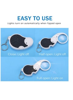 Excefore 5X Magnifying Glass with Light, LED Handheld Pocket Magnifier Small Illuminated Folding Hand Held Lighted Magnifier for Reading Jewellers Jewellery Coins Hobby Travel Inspection Crafts(45 Mm Diameter)  - Image 5