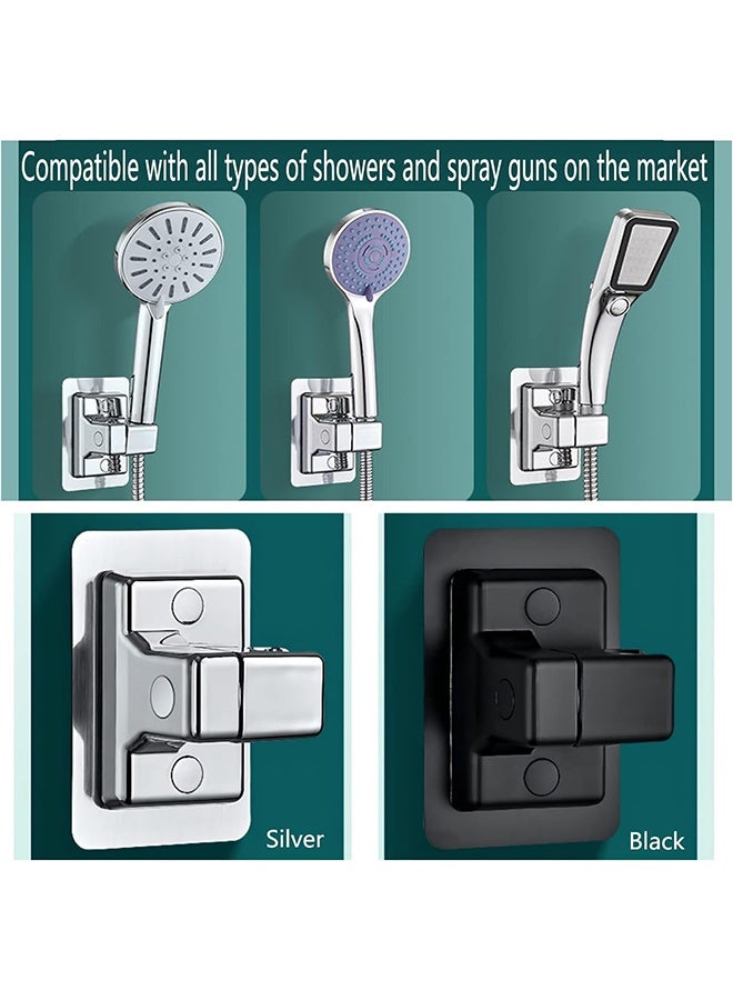 Handheld Shower Head Holder Wall Mount,Bathroom Adjustable Strong Adhesive Shower Wand Holder,No Drilling Wall and Waterproof Mount Bracket,Universal Shower Bracket(Silver) - Image 4