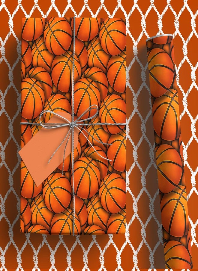 Vnaaem Reversible Basketball Wrapping Paper Roll for Kids Boys Girls - Classic Basketball & Busket Themed Design Sports Gift Wrap for Birthday Sports Holiday Parties(Total 28.5 sq.ft) - Image 5