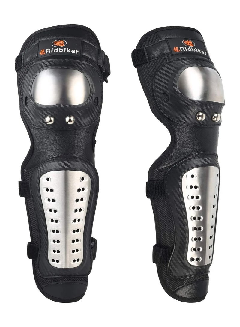 PRO Stainless Knee Pads Motorcycle Motocross Skiing Cycling Protective Gear Knee Protector Pad Guard Sports Armor Kit - Image 2
