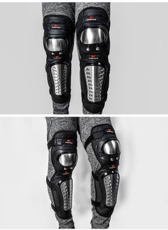 PRO Stainless Knee Pads Motorcycle Motocross Skiing Cycling Protective Gear Knee Protector Pad Guard Sports Armor Kit  - Image 3