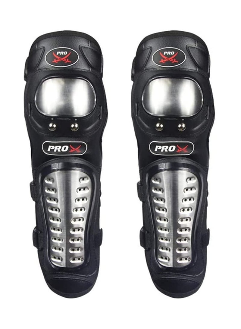PRO Stainless Knee Pads Motorcycle Motocross Skiing Cycling Protective Gear Knee Protector Pad Guard Sports Armor Kit - Image 1