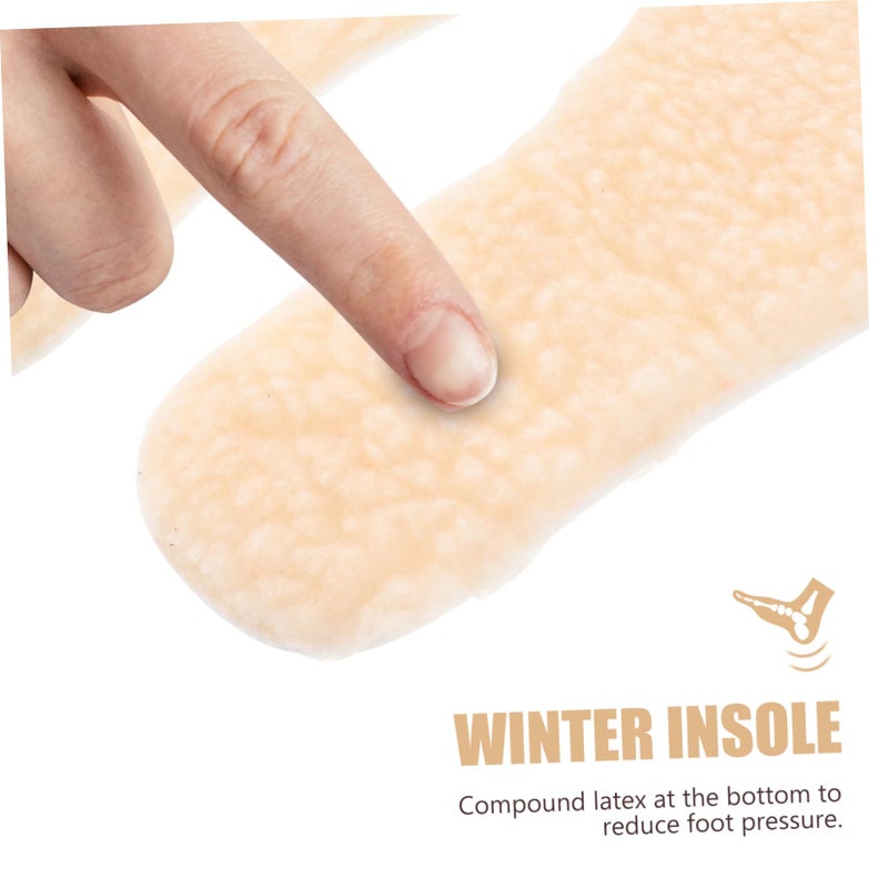 2 Pairs Imitation Lamb Hair Insoles Breathable Skid Design For Cold Weather Boys Girls - Image 4