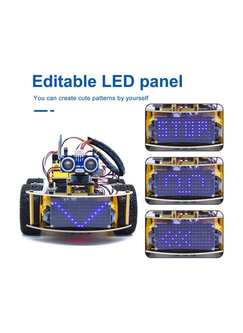 Keyestudio Smart Car Robot Arduino Kit, 4WD Car Programmable DIY Starter Kit for Arduino, Electronics Programming Project-Stem Educational/Science Coding. Robot Toys for Teens Adults 12+  - Image 2