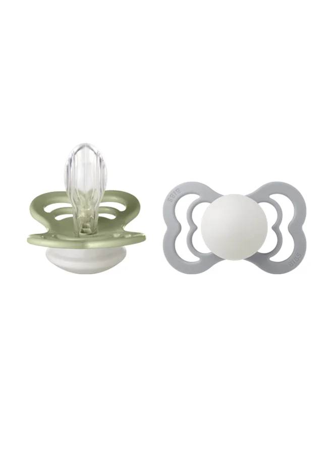بيبس Pack of 2 Supreme Soother Bpa Symmetrical Nipple Silicone Size 1 (0 - 6 Months ) Sage/Cloud Night