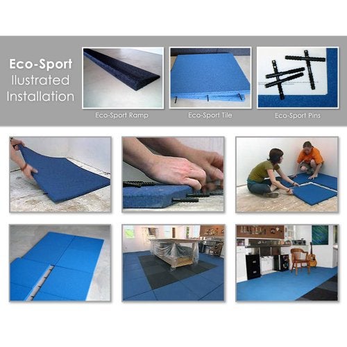 Rubber-Cal Eco-Sport Floor Tile-Pack of 3, Blue, 1 x 20 x 20-Inch - Image 5