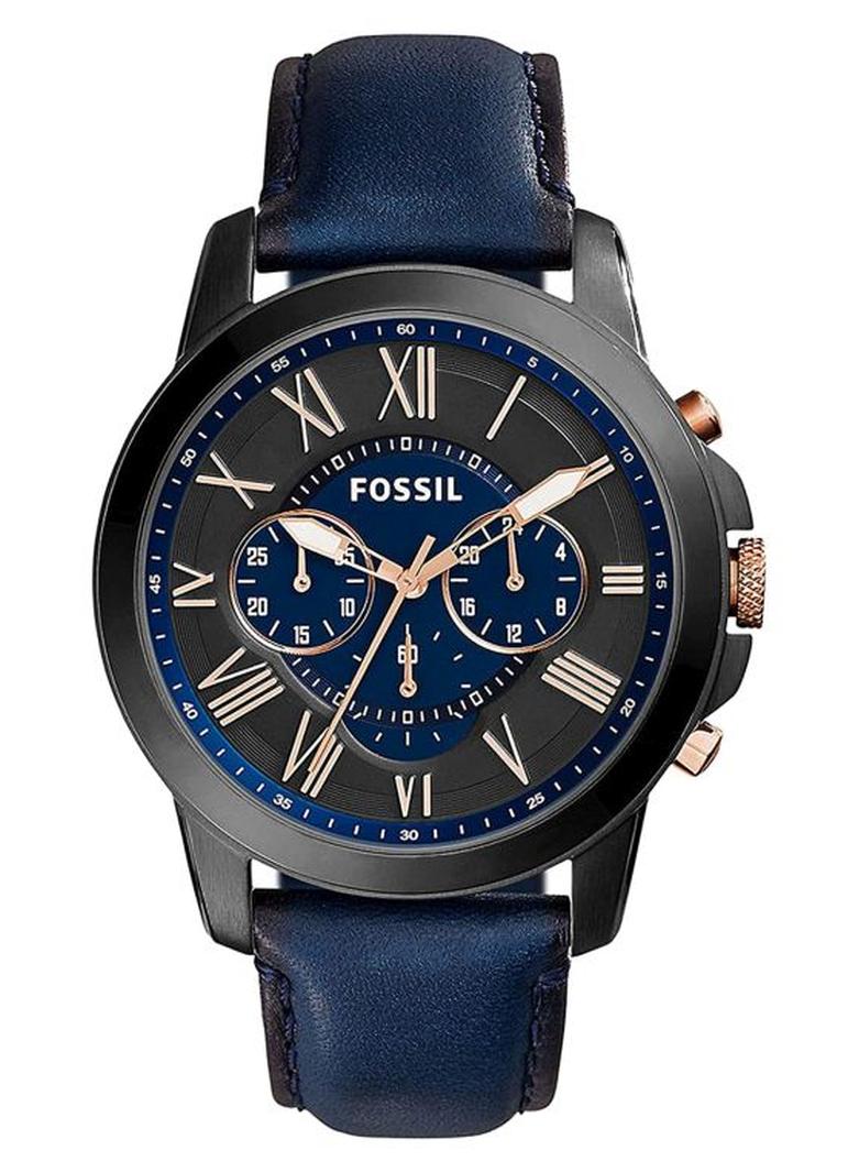 فوسيل ساعة يد جرانت بعقارب ومقاومة للماء طراز FS5061 - 43 مم - أزرق رجال - Image 1