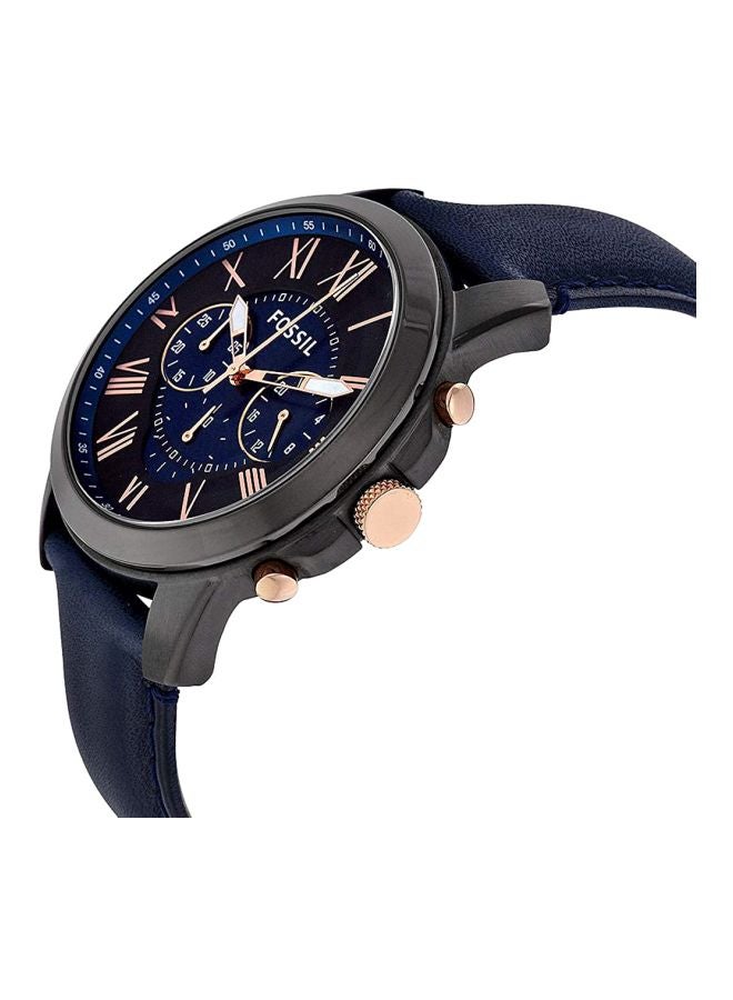 فوسيل ساعة يد جرانت بعقارب ومقاومة للماء طراز FS5061 - 43 مم - أزرق رجال - Image 3