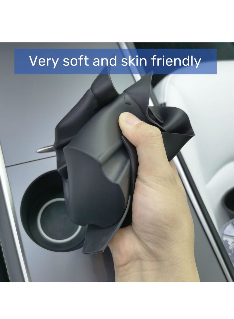 Silicone Center Console Cup Holder Cover for Tesla Model 3 and Y (2021-2023) - Essential Interior Accessory for Enhanced Style and Protection - Image 3