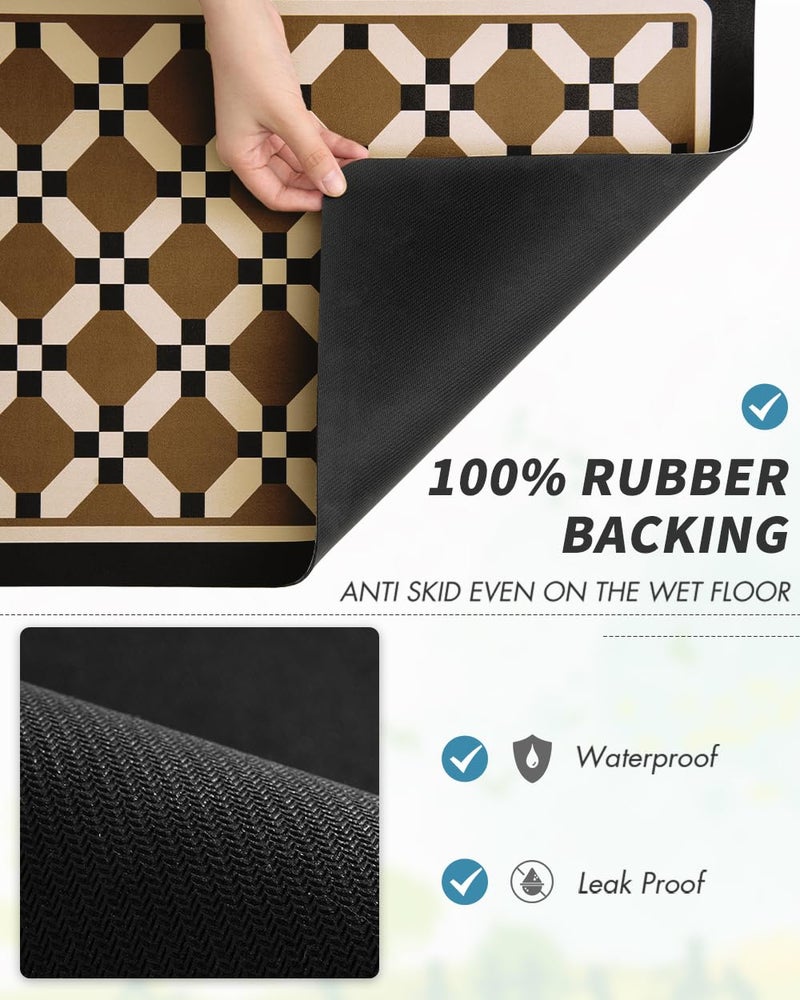 AMOAMI Coffee Mat Hide Stain Rubber Backed Absorbent Dish Drying Mat for Kitchen Counter - Fits Under Coffee Maker or Machine - PEANUT 12X19 - Image 5