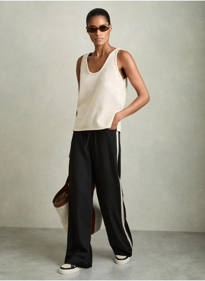 REISS Crafted Wide Leg Trouser