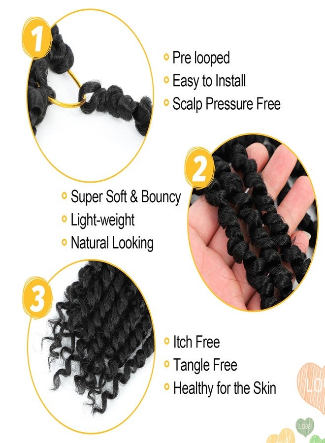 Karida Passion Twist Hair 8 Inch 8 Packs, Pre Twisted Passion Twist Crochet Hair For Black Women, Pre Looped Passion Twist Curly Crochet Hair, Short Crochet Passion Twist Hair (8 Inch (Pack of 8), 1B#) - Image 4