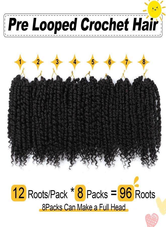 Karida Passion Twist Hair 8 Inch 8 Packs, Pre Twisted Passion Twist Crochet Hair For Black Women, Pre Looped Passion Twist Curly Crochet Hair, Short Crochet Passion Twist Hair (8 Inch (Pack of 8), 1B#) - Image 2
