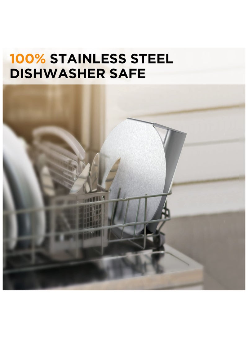 هاهاهاي مكبس برجر من الفولاذ المقاوم للصدأ ، كسارة مستديرة مقاس 5.5 بوصة ، مكبس برجر ناعم غير لاصق ، قاع مسطح بدون أخاديد ، شواية مثالية للطهي بالشواء ، شواية مسطحة ، صانع فطيرة همبرغر وشحوم مضغوطة ، سهلة التنظيف - Image 5