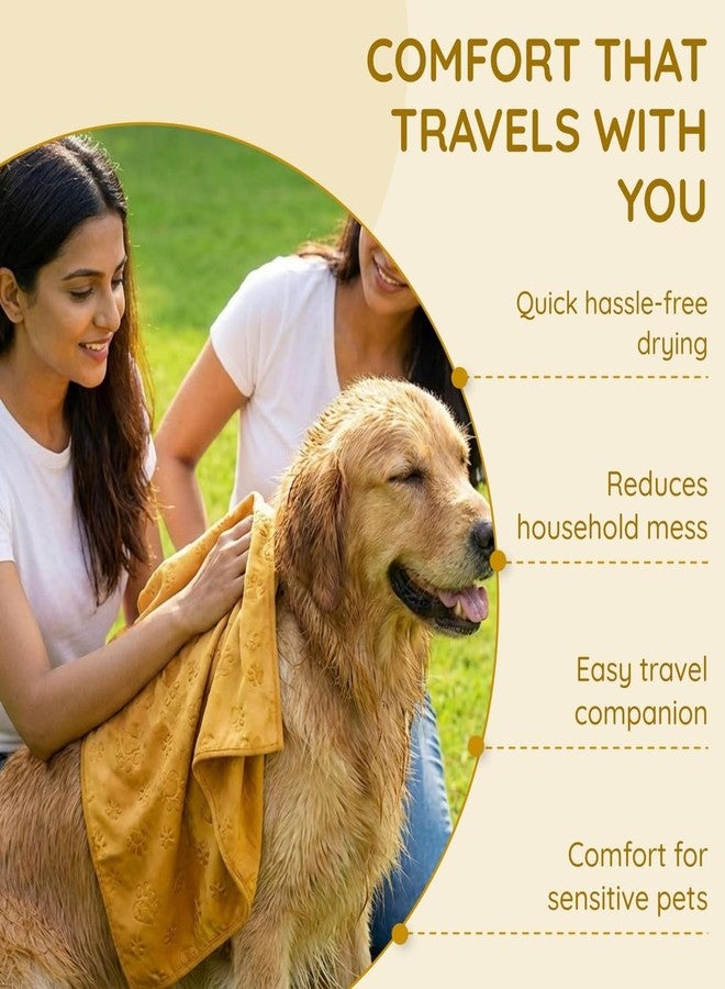 PET FUN منشفة بيت فن فائقة الامتصاص للكلاب والقطط | منشفة استحمام سريعة الجفاف وناعمة من الألياف الدقيقة | مثالية للعناية الشخصية والسفر والأيام الممطرة | مناسبة للكلاب والقطط الكبيرة والصغيرة والمتوسطة الحجم (66 × 43 سم) (عبوة من قطعة واحدة) - Image 4