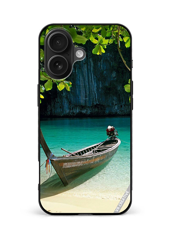 VR CREATIVE Protective Case Cover For Apple iPhone 16 Boat Lake Design Multicolour