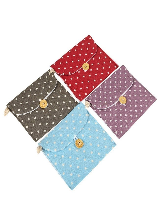 Newvent Reusable Sanitary Pad Storage Pouch with Printed Dots | Home & Travel | Pack of 4 - Image 1