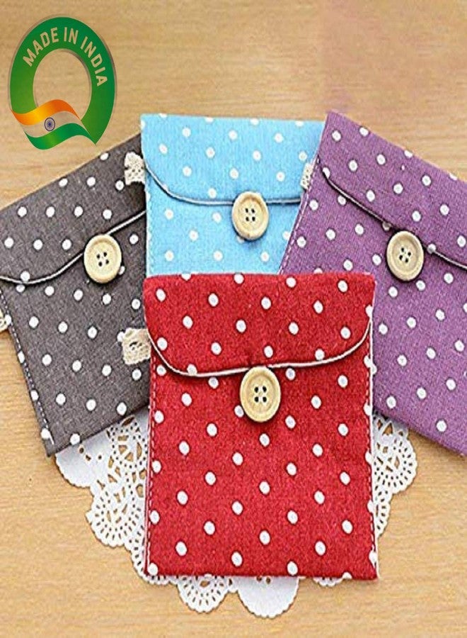 Newvent Reusable Sanitary Pad Storage Pouch with Printed Dots | Home & Travel | Pack of 4 - Image 4