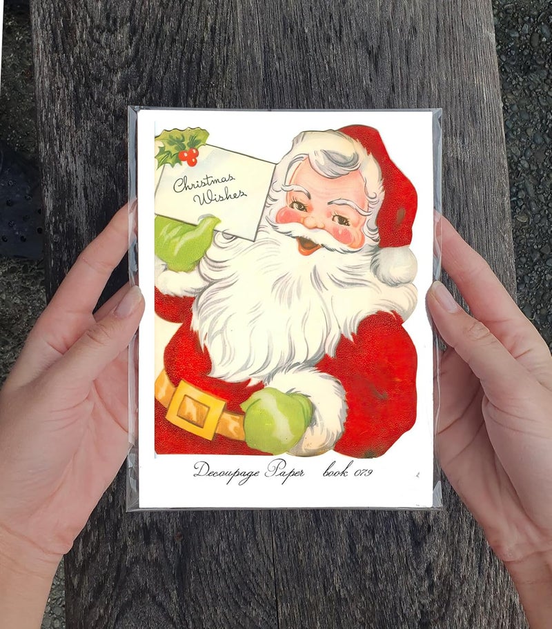 Flonz Decoupage Paper Pack (35 Sheets 6"x8") Christmas Santa Vintage Styled Christmas Pictures Cards for Decoupage, Craft and Scrapbooking - Image 3