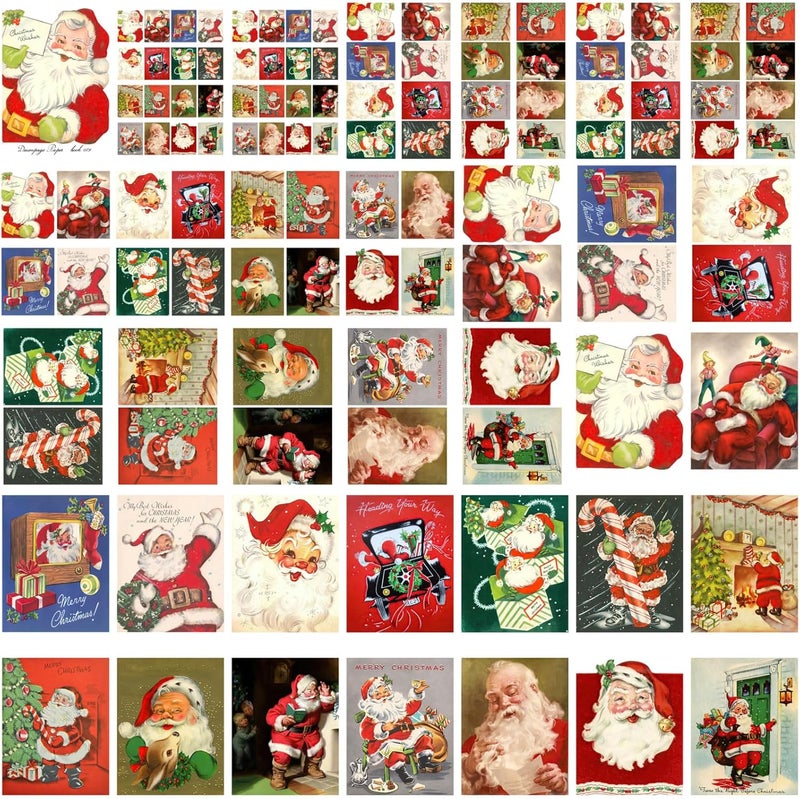Flonz Decoupage Paper Pack (35 Sheets 6"x8") Christmas Santa Vintage Styled Christmas Pictures Cards for Decoupage, Craft and Scrapbooking - Image 4