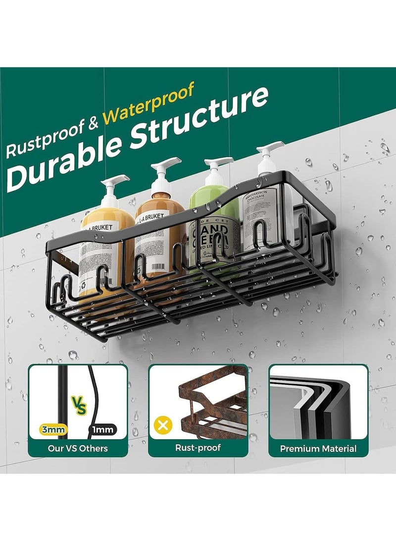 🚿5-Pack Shower Caddy – No-Drill Rustproof Racks for Bathroom & Kitchen, Heavy-Duty Wall Organizer for Shampoo, Toiletries & More!  - Image 2