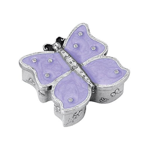 DANFORTH – Butterfly Tooth Fairy Box (Lavender) – Handcrafted Pewter Toothfairy Box For Girls, 1 3/8”, Made In USA - Image 1