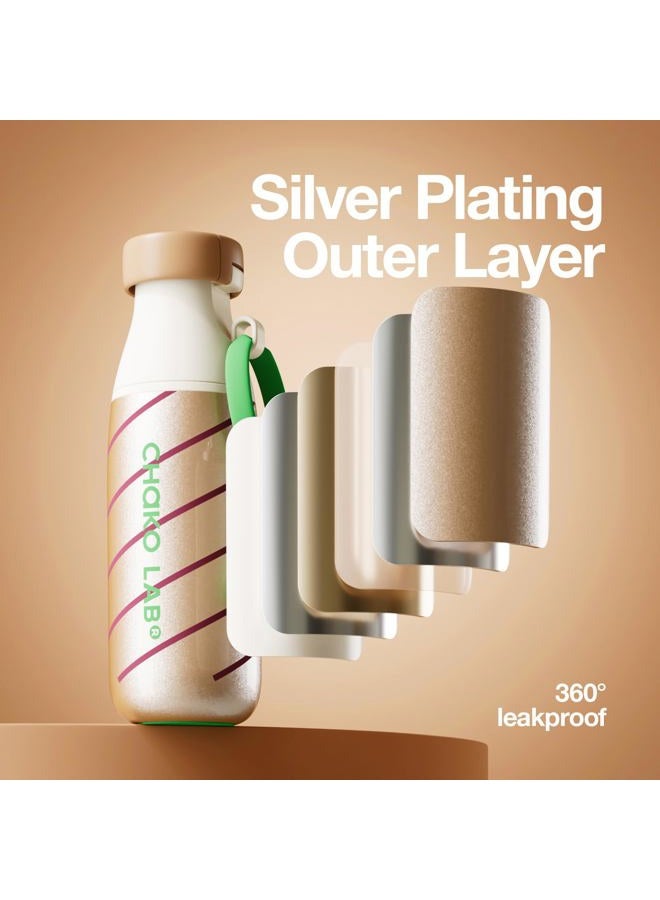 CHAKO LAB Christmas Insulated Stainless Steel Water Bottle with Two Strap | BPA-Free Leak Proof | 17oz Bottle with Spout Lid & Straw | pine cone tree - Image 4