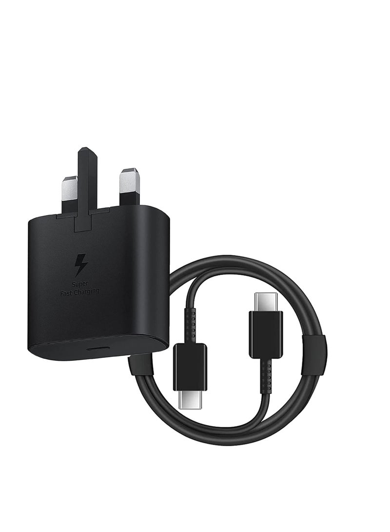 General 25W Fast Charger for Samsung Galaxy S24,S23, S23+, S23 Ultra, S22, S22+, S22 Ultra, S21, S21 Ultra, S21+, S20, A55,A54, A53, A35,A34, A33, A72, A73, A52, A51, A50 USB C Plug and 1.2m Cable Charge  - Image 1
