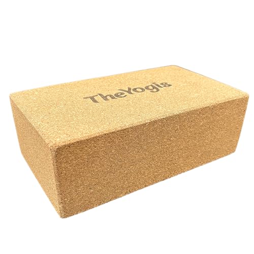 The Yogis Cork Yoga Blocks - 9"x5"x3" Extra Large Size | Non-Slip & Anti-Tilt | Lightweight, Odor-Resistant, Moisture-Proof - Image 1