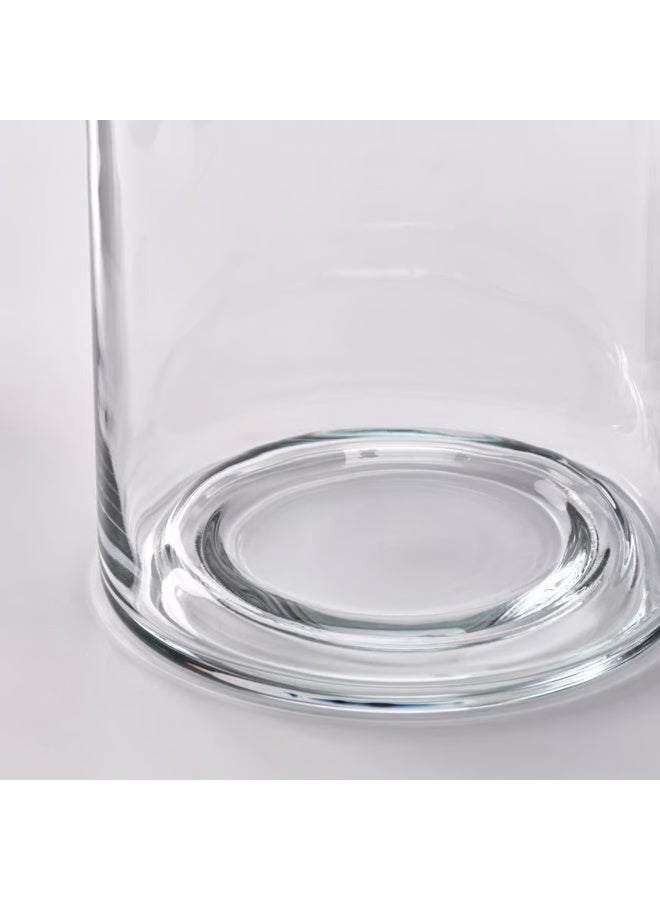 Clear Glass Pillar Candle Holder Set of 2, Decorative Glass Hurricane Candle Holders, Modern Candle Lanterns for Home, Weddings and Table Centerpieces - Image 2